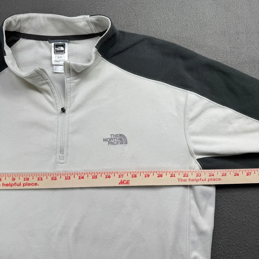 The North Face Fleece Pullover Mens XL White TKA 100 Quarter‎ Zip Hiking Layer